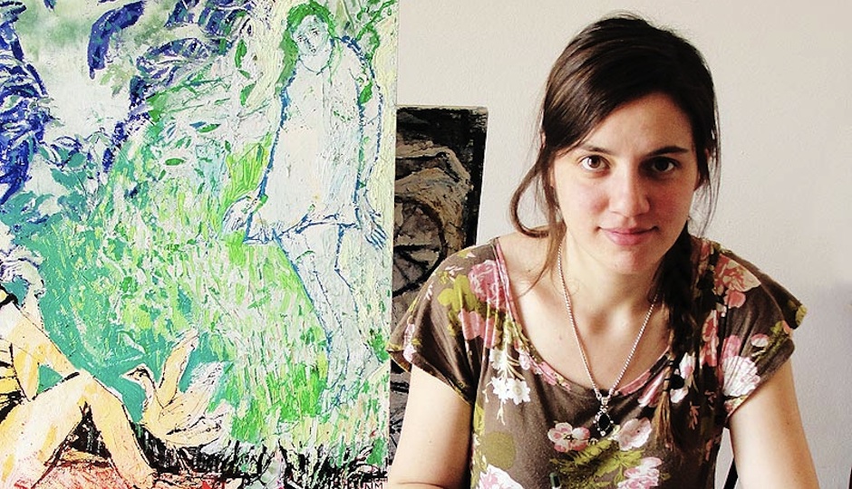 Nadia Martina Michelin, one of the artists currently featured at Carré d'artistes.