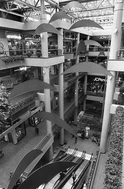 Interior view of The Gallery, 1984 | Prentice Cole/Special Collections Research Center, Temple University Libraries, Philadelphia, PA.