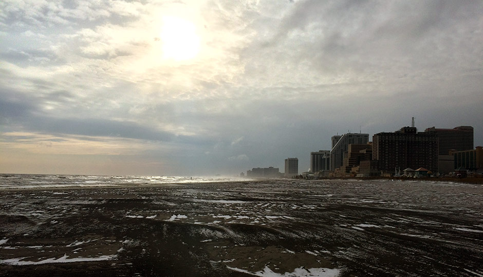 Atlantic City winter beach
