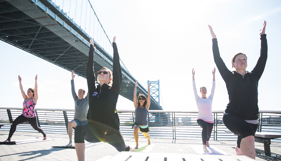 Yoga on the Pier at Race Street Pier | Photo by Matt Stanley