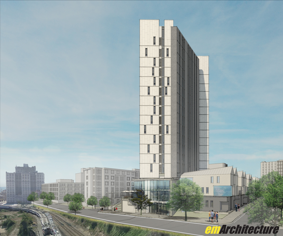 3201 Race Street, looking west | Rendering via Erdy McHenry Architecture/Radnor Property Group