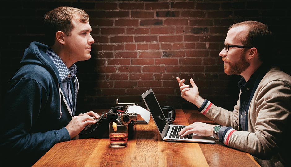 This month’s Philly Tech Week is one way Wink, left, and Kirk, right, generate revenue. Photograph by Gene Smirnov
