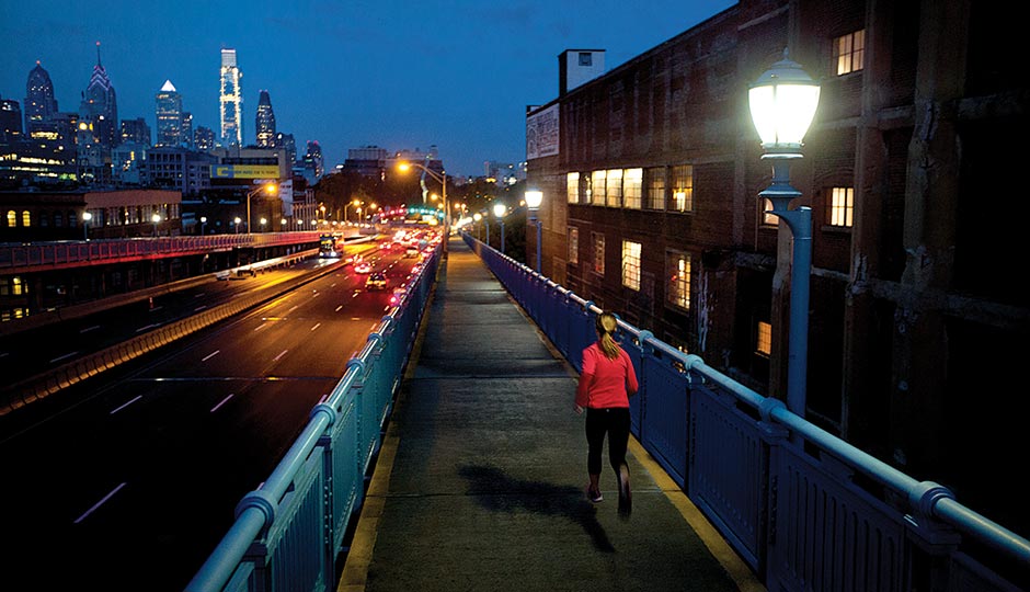 The Ben Franklin Bridge at dawn. Photograph by Steve Boyle