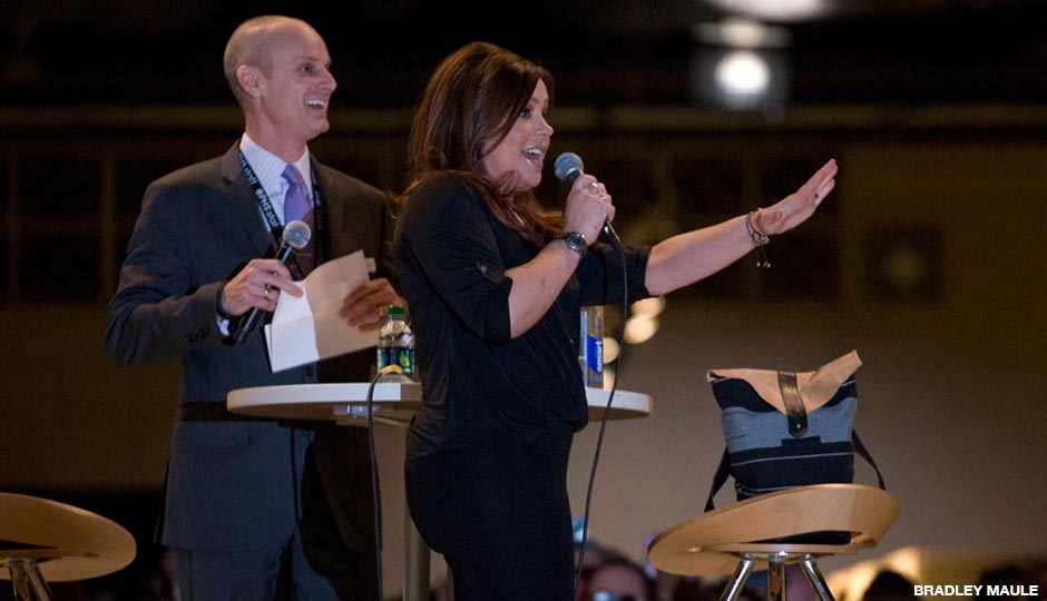 Drew Becher and Rachael Ray at the 2014 Philadelphia Flower Show.