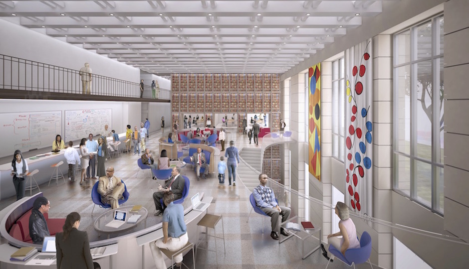 Rendering of Parkway Central Library common room