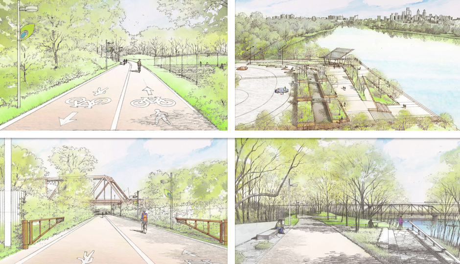 2013 Concept sketches of Bartram's Mile - Images via Advisory Group Meeting #3 Public Presentation. Courtesy of Michael Greenle.