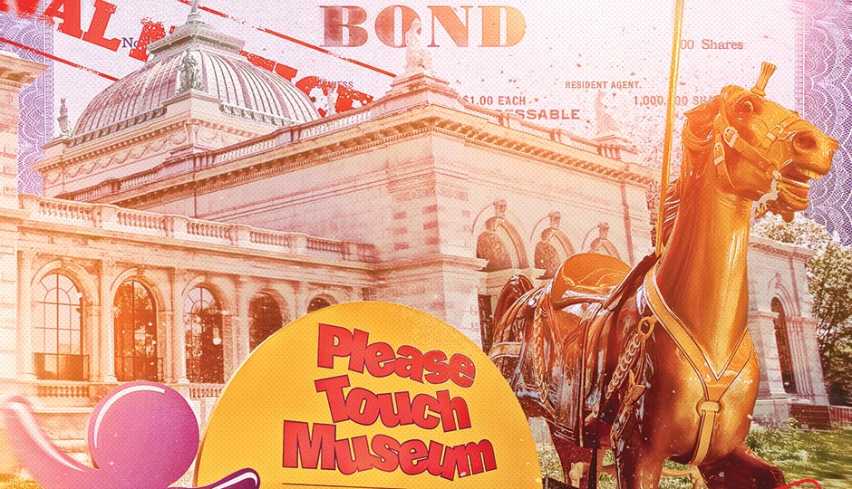 Illustration by Gluekit. (Museum sign and horse: M. Edlow for Visit Philadelphia; building: Matt Rourke/Associated Press; bond: iStockphoto/Thinkstock)