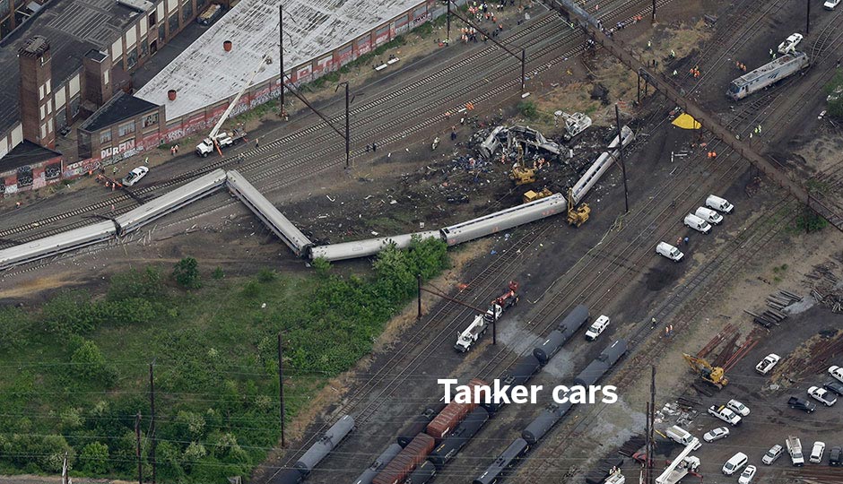 By the morning of May 13th, the tankers appeared to have been moved. Associated Press photo