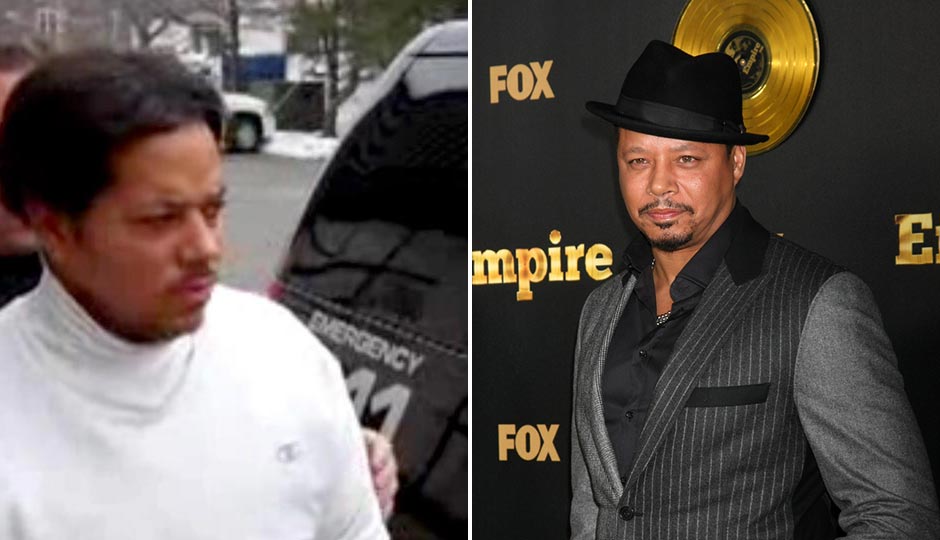 Left: Antonio Howard, depicted in a 2011 Times Herald video, being taken into police custody following charges that he threatened police with his large dog. He later pleaded guilty to the charges. Right: Terrence Howard at the FOX TV "Empire" Premiere Event on January 6, 2014 in Los Angeles, California | Joe Seer / Shutterstock.com