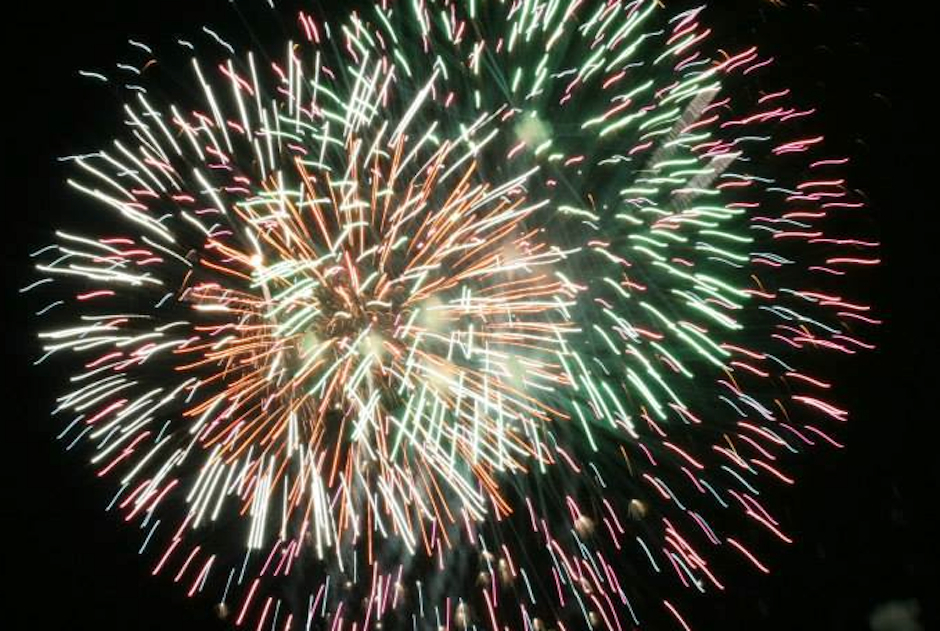The bombs bursting in the air over Berlin, New Jersey on July 4, 2013, via Facebook.