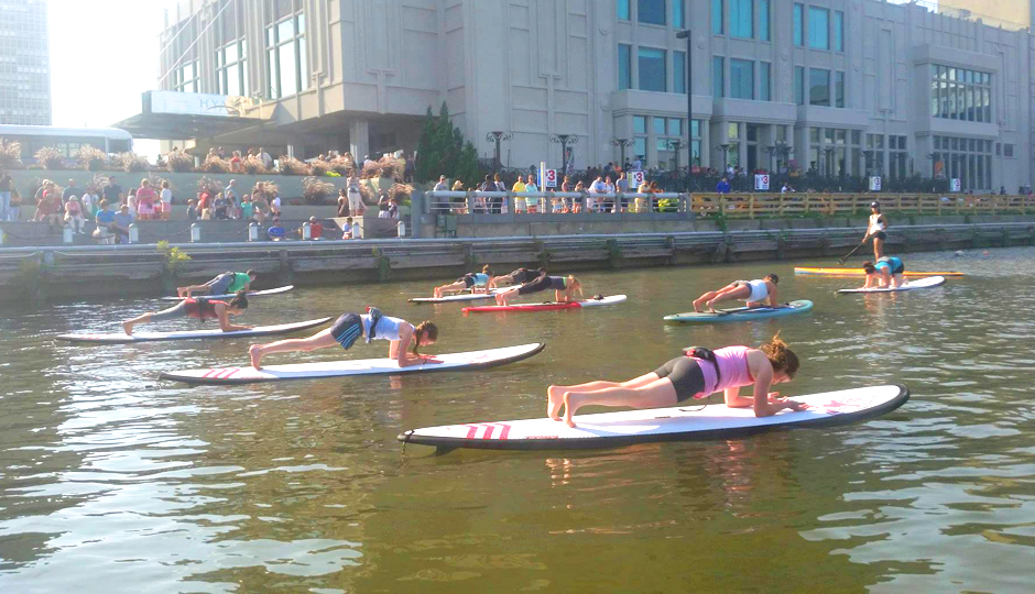 Sup Yoga at Spruce Street Harbor Park 2014 | Photo via Facebook