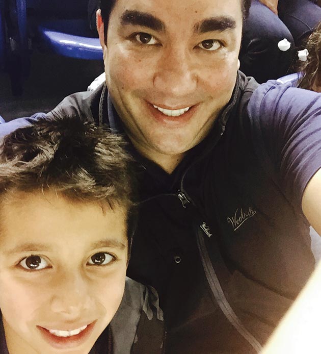 Chef/restaurateur Jose Garces with his son Andres, April 3, 2015.