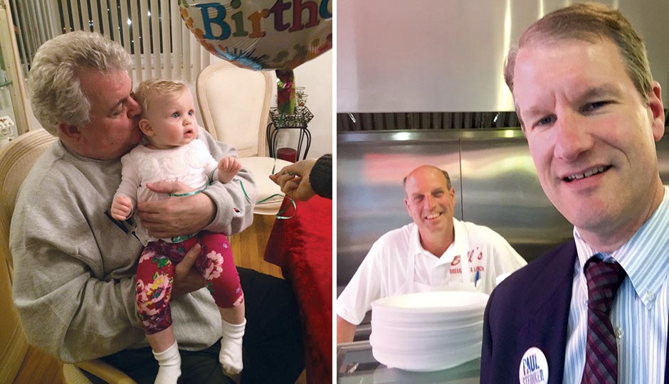 Left: Congressman Bob Brady with great-granddaughter Scarlet. Right: Businessman Paul Steinke.