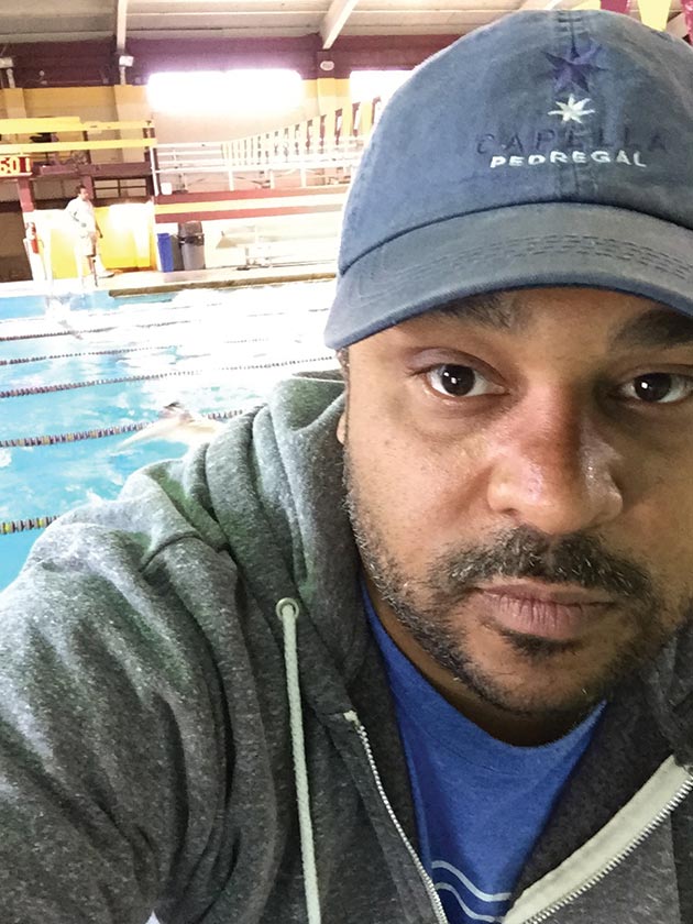 Kevin Sbraga at a swimming lesson for his kids, Angelo and Jenae, in Mount Laurel, April 27, 2015.