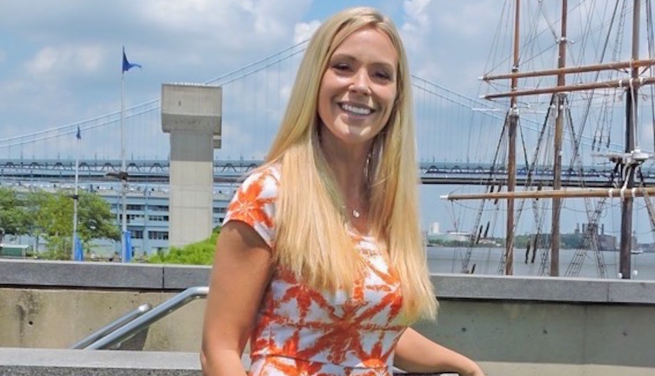 Kate Gosselin takes a break to pose for a photo at Penn's Landing. | Photo by Alyssa Mutryn