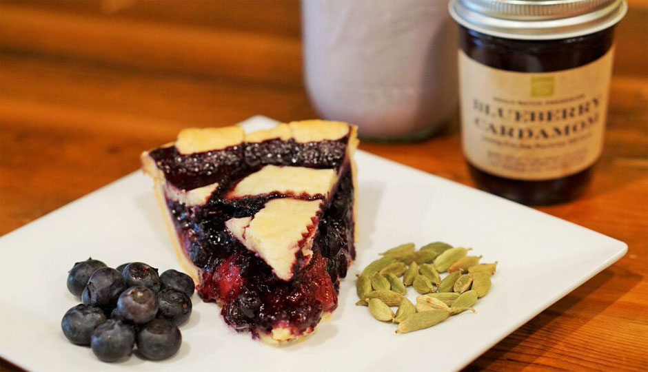 Blueberry Cardamom Pie Shake with preserves from Green Aisle Grocery.