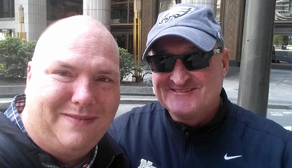 Photographer HughE Dillon and Democratic mayoral nominee Jim Kenney.