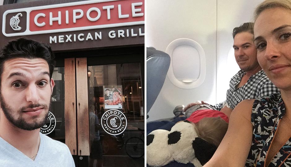 Left: Union midfielder Zach Pfeffer. Right: Heather Mitts and A.J. Feeley with son Connor. 