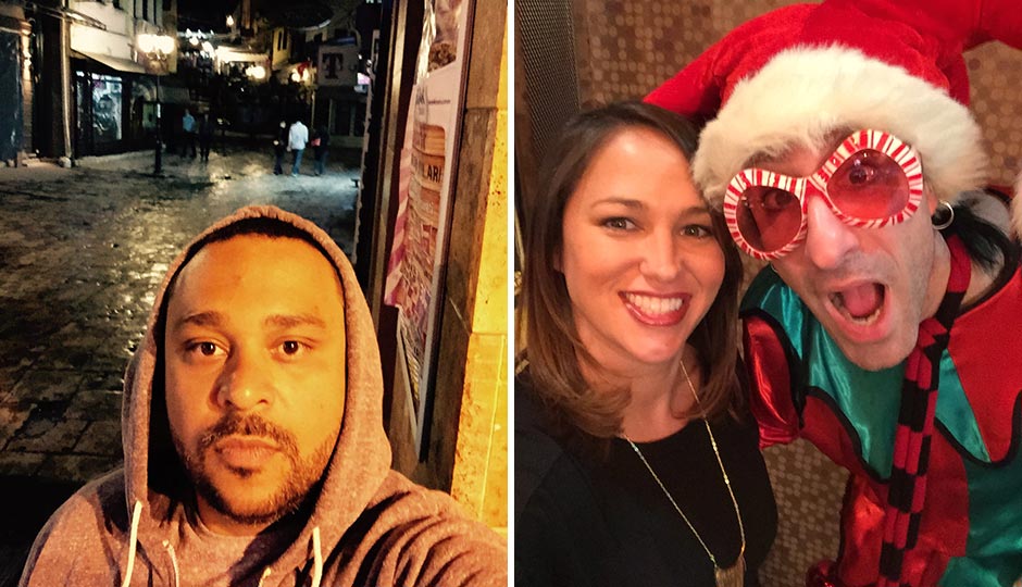 Left: Chef/restaurateur Kevin Sbraga. Right: WMMR’s Kathy Romano and Jacky BamBam.