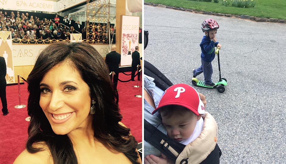 Left: 6ABC’s Alicia Vitarelli. Right: Jen Utley with sons Max and Ben.