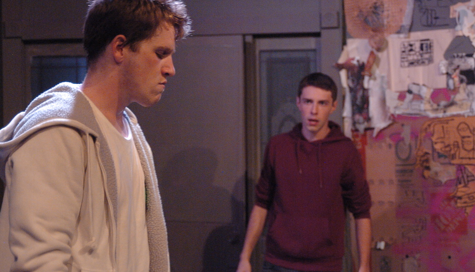 McLucas with cast member Samuel Fineman as Darren