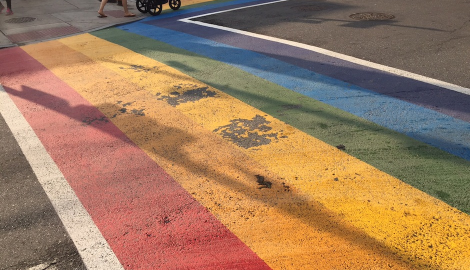 Picture of one of the rainbow crosswalks as of this morning, 7/1/15.