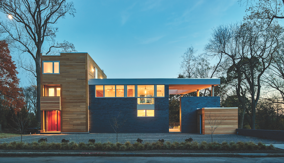 Atallah built an elaborate stormwater management system beneath the gravel garden in the front of the home, allowing for clean water to be slowly released into the Wissahickon watershed below. Photos by Jeffrey Totaro