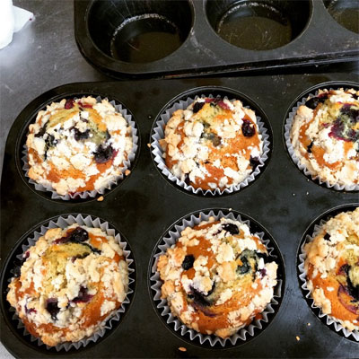 Blueberry muffins at the Living Room Cafe
