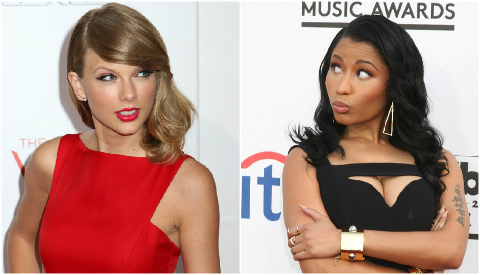 Taylor Swift (JStone / Shutterstock.com) and Nicki Minaj (Helga Esteb / Shutterstock.com)