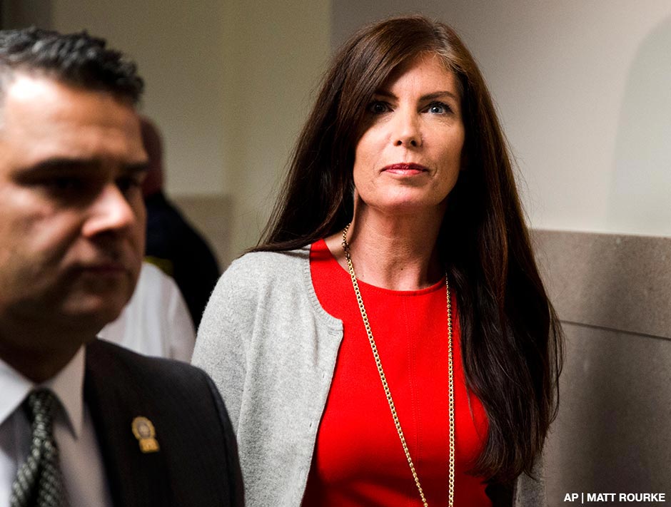 Pennsylvania Attorney General Kathleen Kane departs after her preliminary hearing Monday, Aug. 24, 2015, at the Montgomery County courthouse in Norristown, Pa.