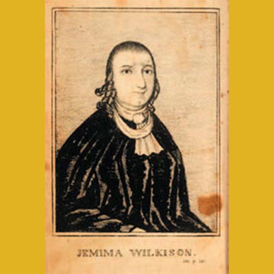 "Jemima Wilkinson" by David Hudson? - Syracuse University Special Collections - Originally from David Hudson's History of Jemima Wilkinson, a Preacheress of the Eighteenth Century, 1821. Licensed under Public Domain via Wikimedia Commons.