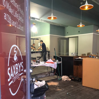 The Gayborhood Saxbys store "in progress."