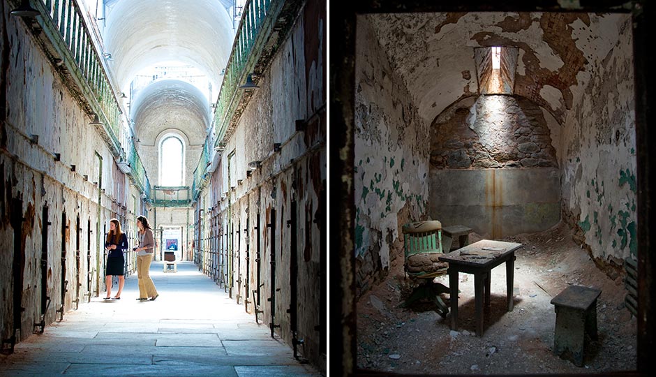 Eastern State Penitentiary: left, Jeff Fusco, right, M. Fischetti, both for Visit Philadelphia