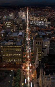 Aerial view of North Broad | Rendering: Mark McDonald