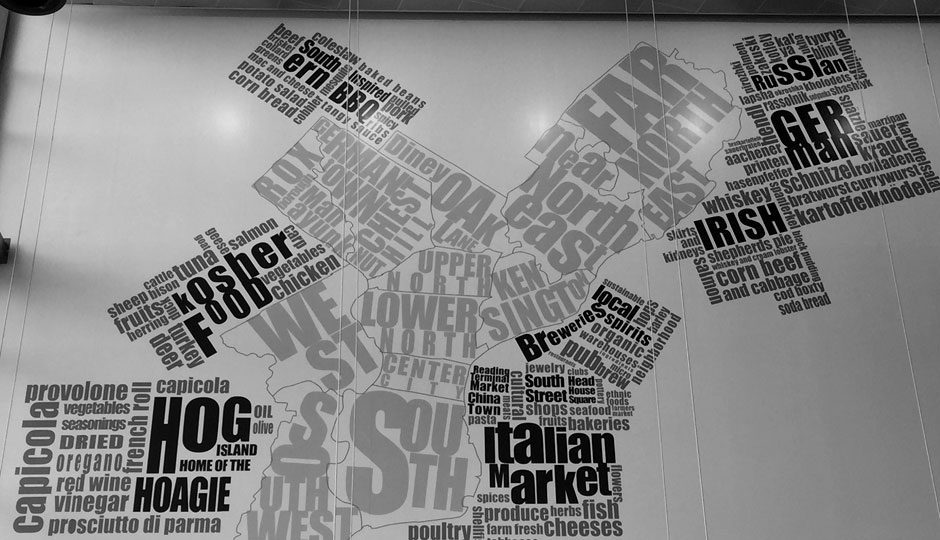 Philadelphia Food Mural on in the SCA Club | Photo by Arthur Etchells