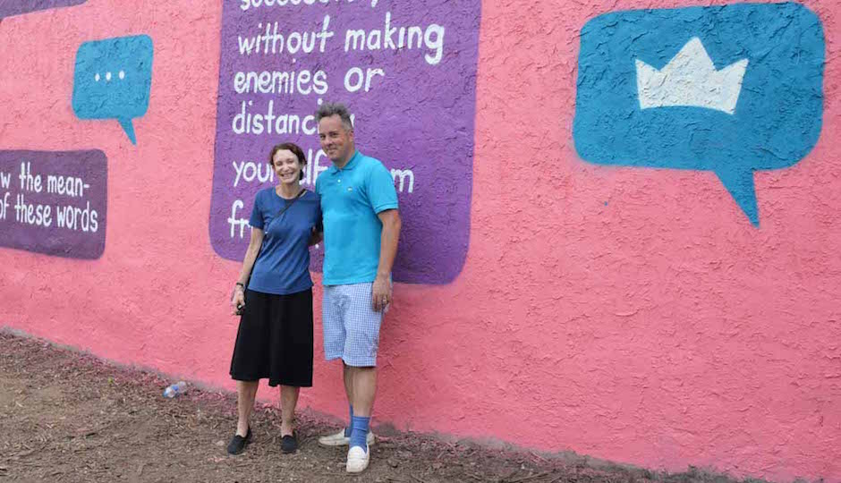Mural Arts Executive Director Jane Golden and muralist Steve Powers. 
