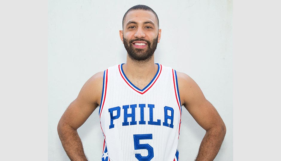 Philadelphia 76ers guard Kendall Marshall (5) during media day at Stockton Seaview Hotel. Bill Streicher-USA TODAY Sports
