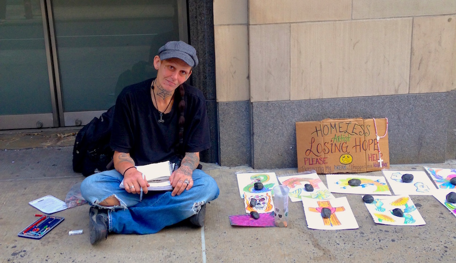 homeless woman