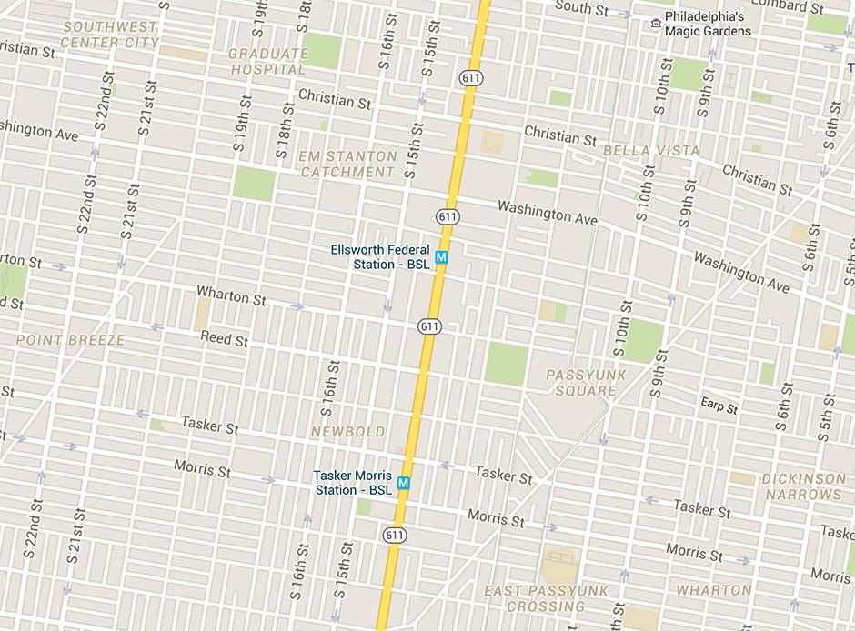 Google Maps' South Philly hoods
