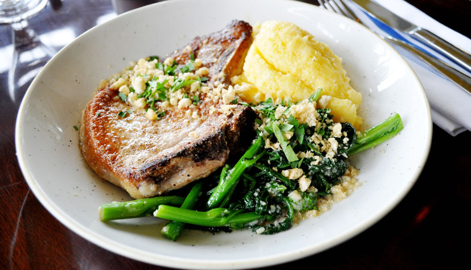 Passyunk Pork - pork chop, sharp provolone polenta