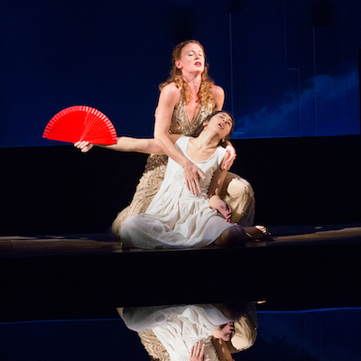 Krista Apple as Aphrodite and Leigha Kato as Myrrha. Photo by Mark Garvin.