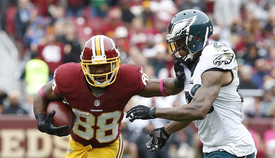 Pierre Garcon and Nolan Carroll. (USA Today Sports)