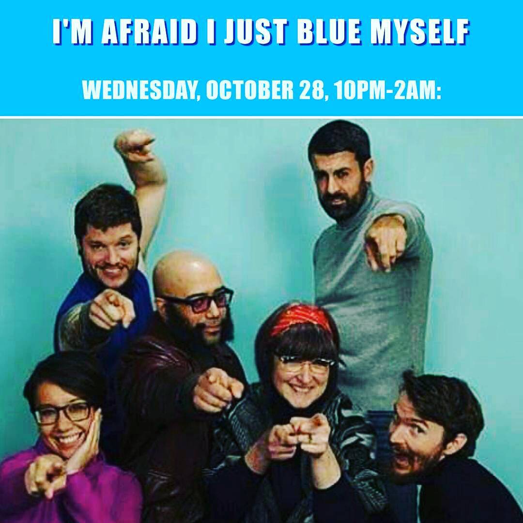 An evening of blue cocktails.