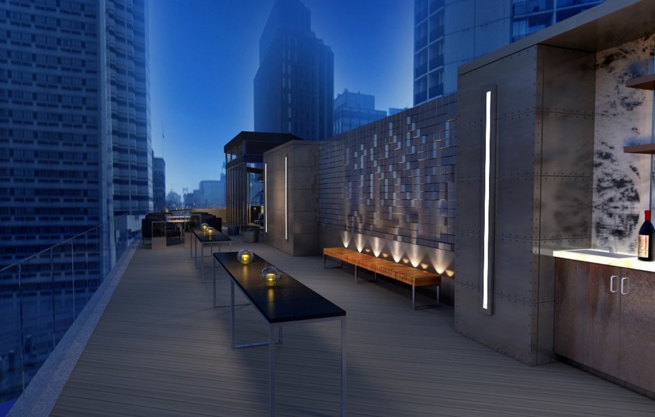 The rooftop lounge | Renderings Dawson Design Associates Inc.