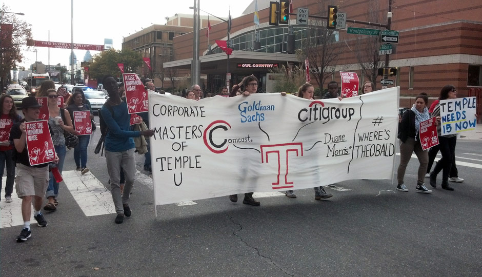 15 Now protesters - Broad Street - $15 minimum wage