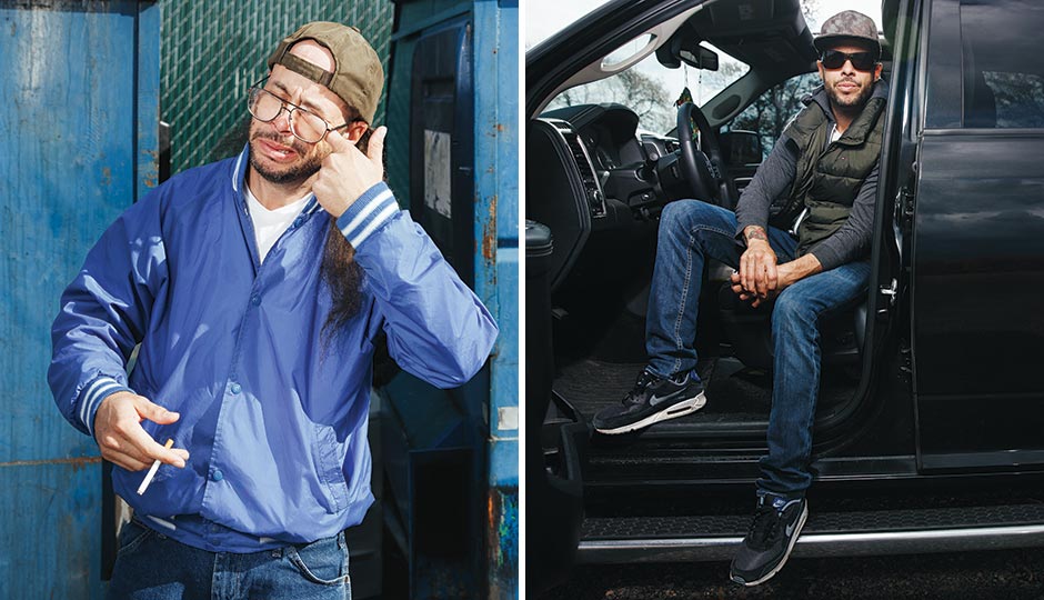 Ed Bassmaster as the character “Always Teste,” left, and as himself. Photography by Gene Smirnov