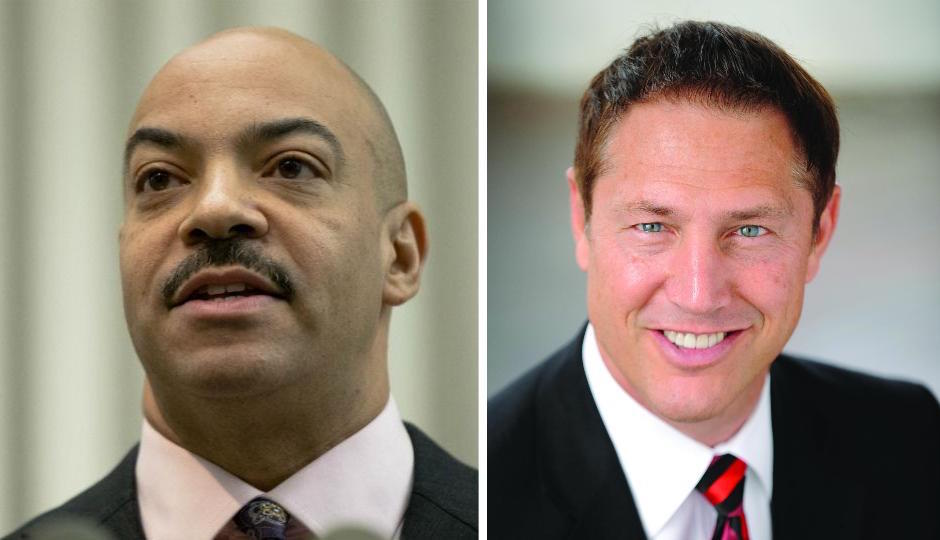 Seth Williams, left. Paul Meshanko, right.