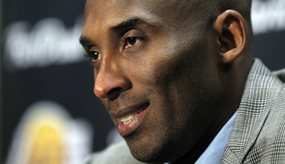 Los Angeles Lakers forward Kobe Bryant talks at news conference on why he decided to announce his retirement. (AP Photo/Alex Gallardo)