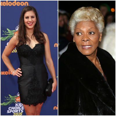 Carli Lloyd (Helga Esteb / Shutterstock.com) and Dionne Warwick (Featureflash / Shutterstock.com)
