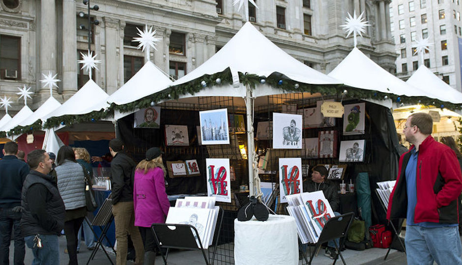The Made in Philadelphia pop-up market is open now at Dilworth Park. | Photo courtesy of Center City District Parks